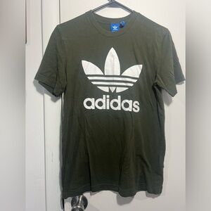 adidas Olive Green Trefoil Logo Short Sleeve Tee